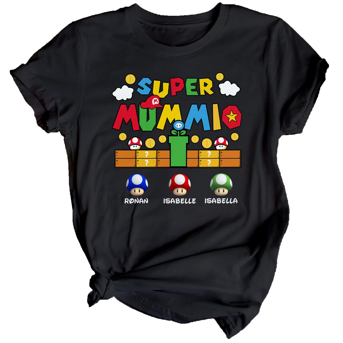 Super Mummio Personalised Womens Mothers Day 100% Cotton T-shirt Mens Tees Top Top Funny Mama Mom Gift #MD S