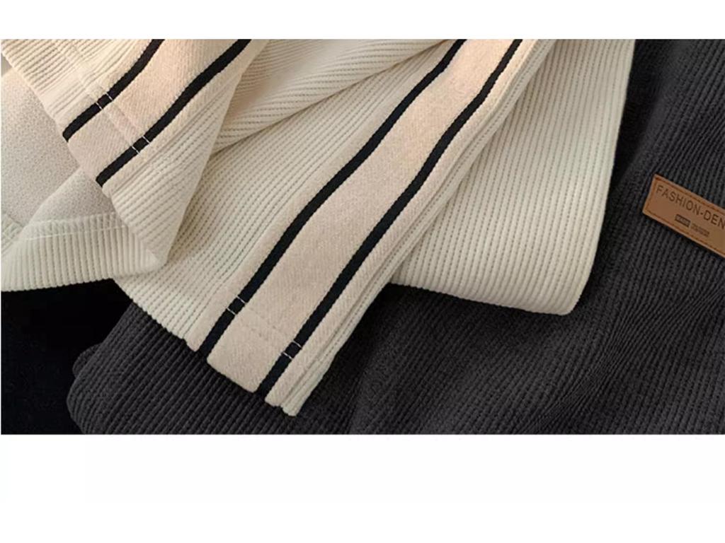 Men's Striped Corduroy Sweatpants - Casual, Loose, Straight-Leg for Spring and Autumn