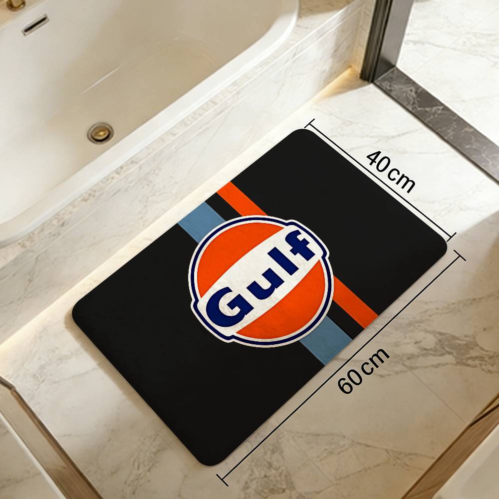 G-Gulf Racing Car Logo Room Mats Anti-slip Absorb Water Long Strip Cushion Bedroon Mat Household Carpets