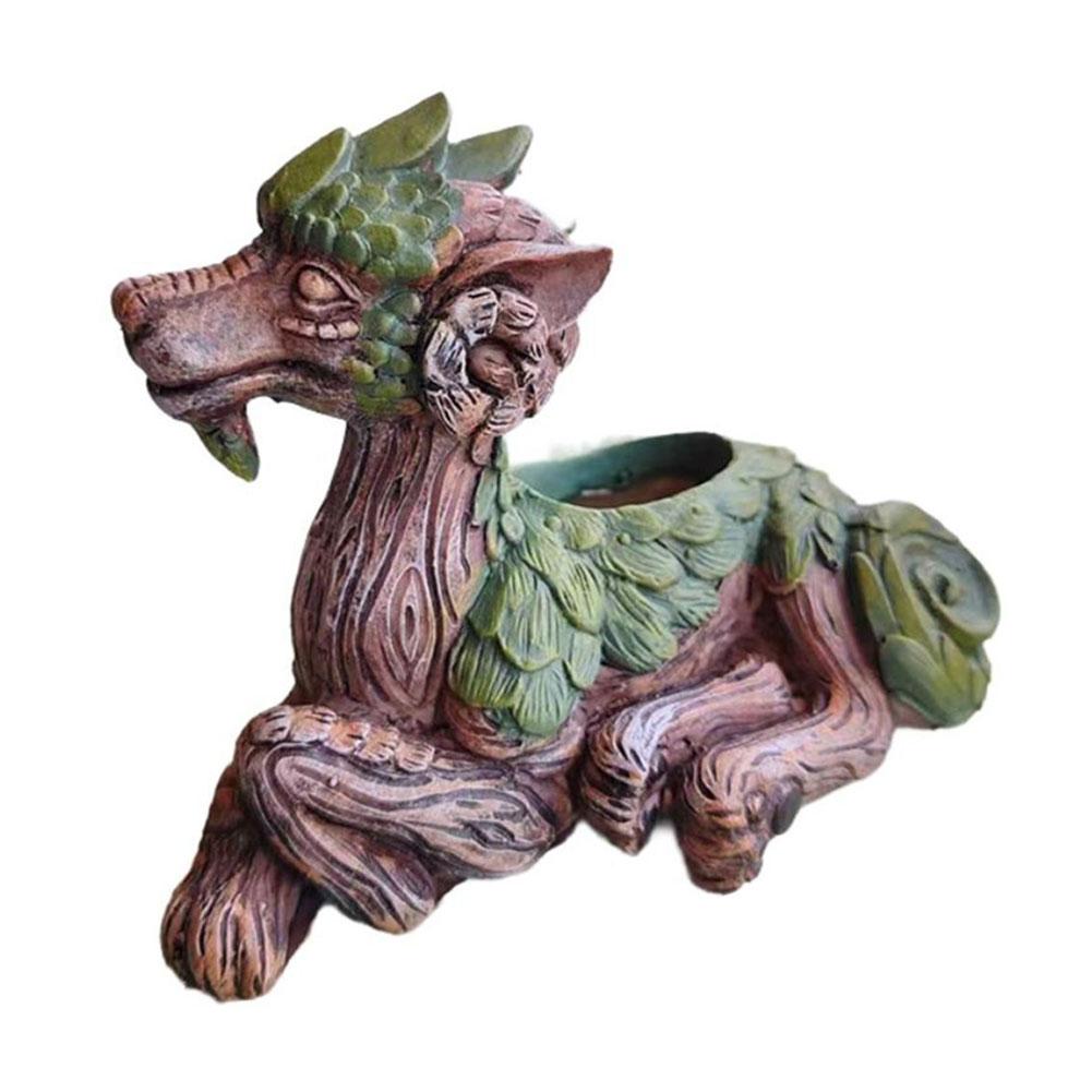 

Creative Dragon Tree Succulent Planter Resin Garden Statue Unique Succulent Pot Decorative Plant Pot Gift for Nature Lovers