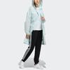 Adidas Originals Long Hooded Sports Jacket Outdoor Casual Coat Women Jacket Teal HC6587
