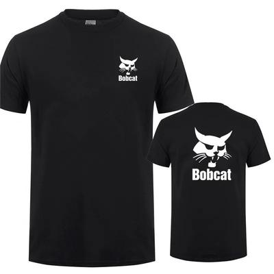Bobcat marškinėliai vasarai vyrams trumpomis rankovėmis medvilniniai Bobcat sunkiosios technikos logotipas marškinėliai su spauda apvalia iškirpte patogūs vyriški viršūnės