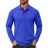 Men's Solid Color Button Lapel Long Sleeve Top Men's Casual Fashion Long Sleeve Top