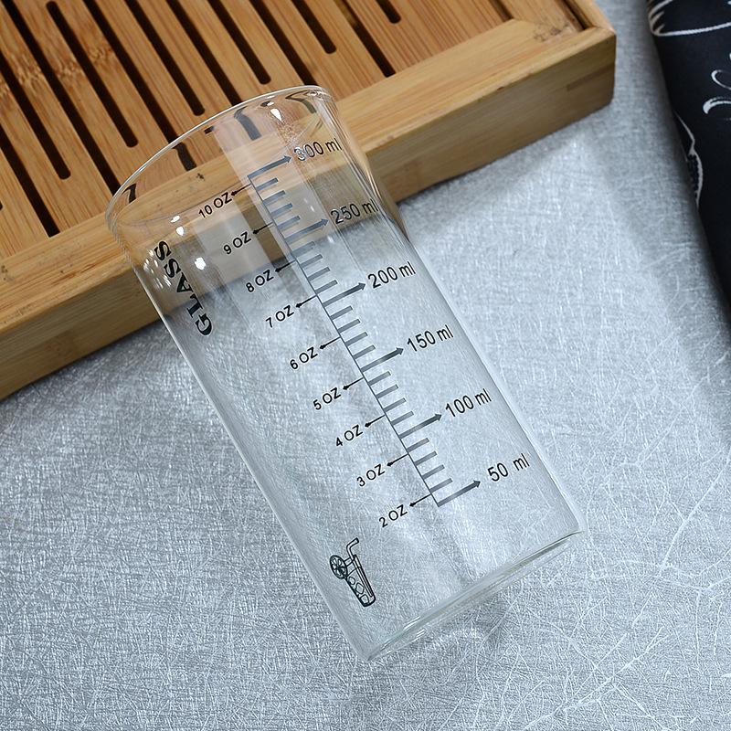 

Кружка из высокоборосиликатного стекла Стеклянная мерная чашка Стакан для завтрака Пивной стакан чёрный