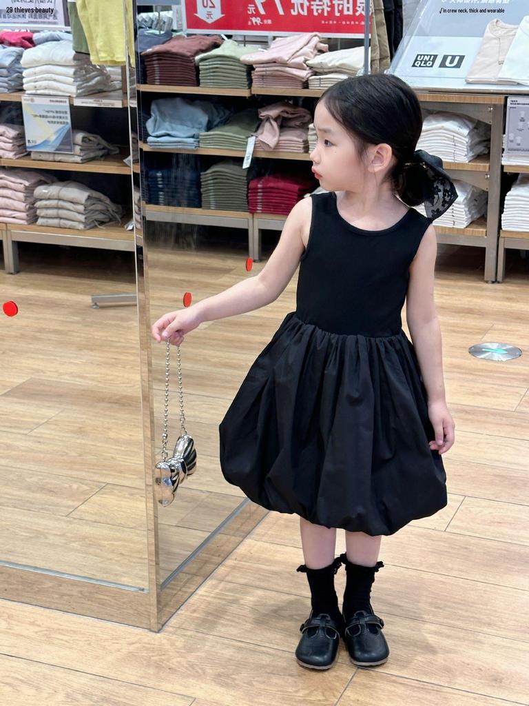 Summer 2025 Black Heart Tulle Cutout Dress with Sweetheart Neckline & Short Sleeves