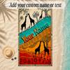 Animals Theme Soft Beach Towel Personalized Custom Name Text Towel Portable for Beach Pool Travel