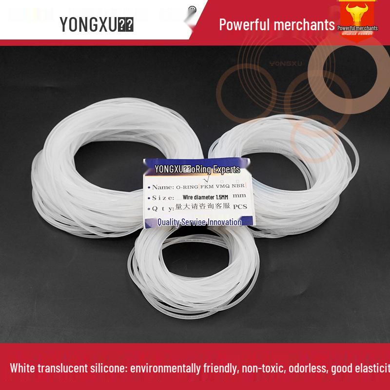 Silicone O-ring, Outer Diameters: 52-100mm (1.5mm Thick)