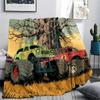 Truck Print Flannel Blanket, High Quality Comfortable for All Seasons, Home Decor, Warmth and Comfort, Perfect for Christmas Gifts