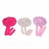3pcs Satin Sleep Bonnet Double Layer Adjustable Elastic Band Wide Design Cherry Print Silk Bonnet