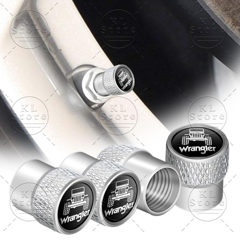 4Pcs Auto Exterior Logo Metal Wheel Tire Valve Caps Stem Case Dust Covers For Jeep Wrangler JK JL TJ  Renegade Liberty Patriot ANS1