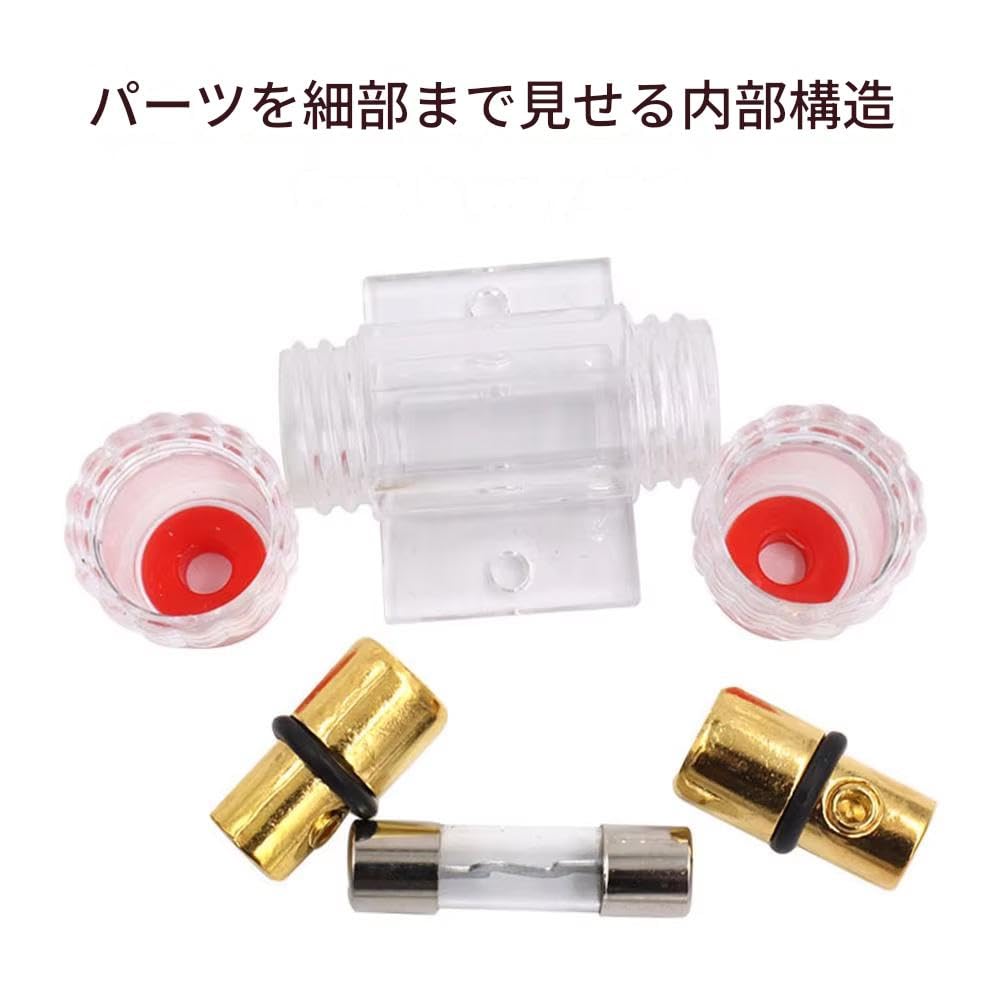 Zmart AGU Sicherungshalter 8 Gauge AWG GA mit 60A Sicherung Messgerät Sicherungskasten Wasserdicht Autoradio Audio Teile Elektronik