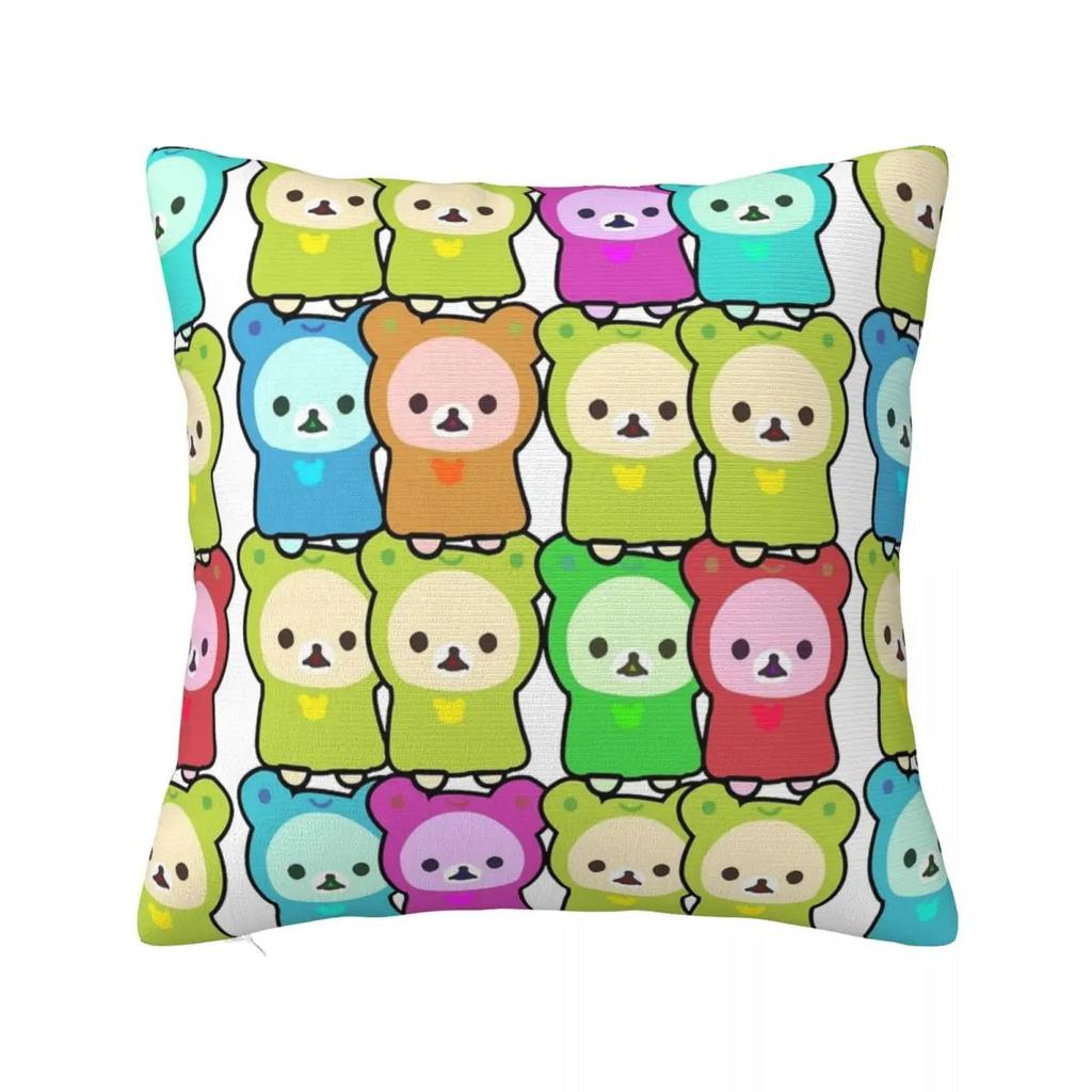 Rilakkuma Strawberries Square Pillow Case Polyester Cushions for Sofa Animal Bear Creative Cushion Covers