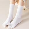 5 Pairs Toe Socks Women High Quality Cotton Five Finger Socks Middle Tube Crew Socks with Separate Fingers Four Seasons Hosiery