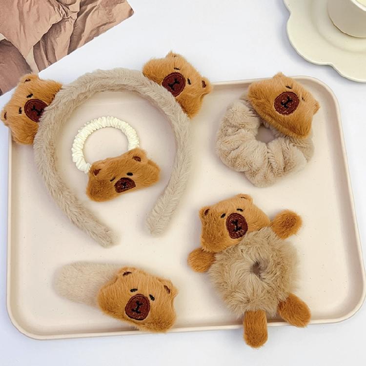 Cute Capybara Plush Hair Band Elastic Headband Fashion Hair Accesories Hair Ties Hairpieces Suitable for Girls and Women
