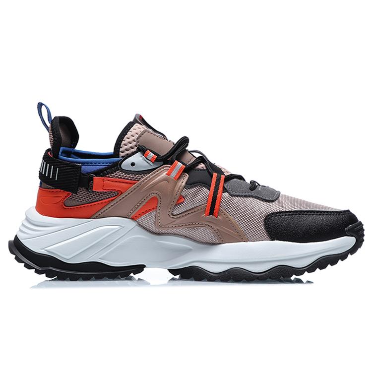 New LiNing Exceed Cushioning Low Top Running Shoes Men's Umber Black AGLQ111-3