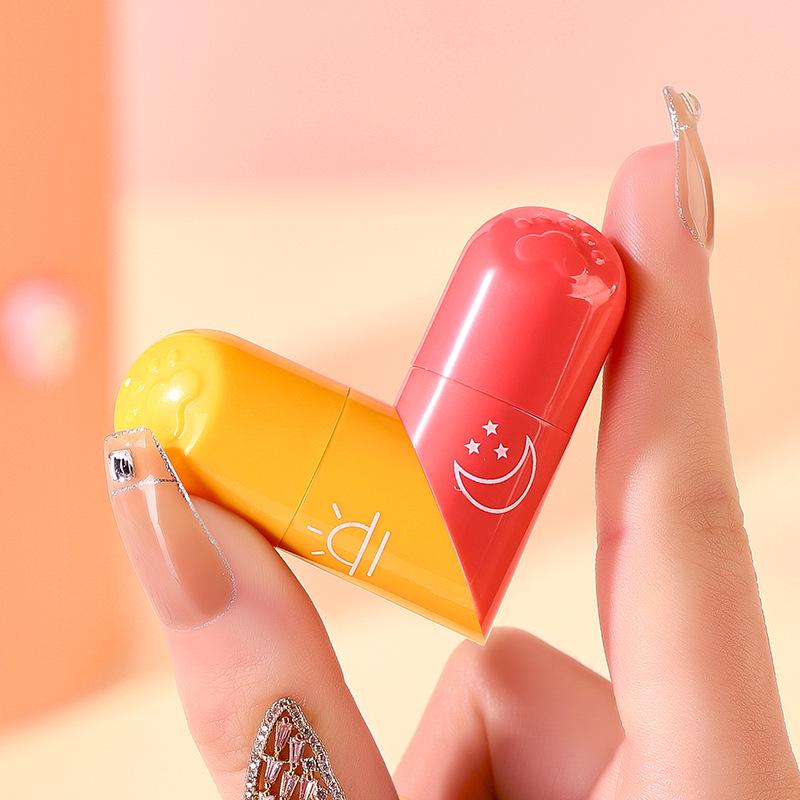 Nicor Dual Heart Lip Balm for Couples - Hydrating Lip Care and Anti-Chap Lipstick Duo