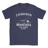 Ich stehe mit Minnesota Ice Out Unisex T-Shirt Humor T-Shirts Kurzarm Rundhalsausschnitt T-Shirt Baumwolle XL XL Kleidung