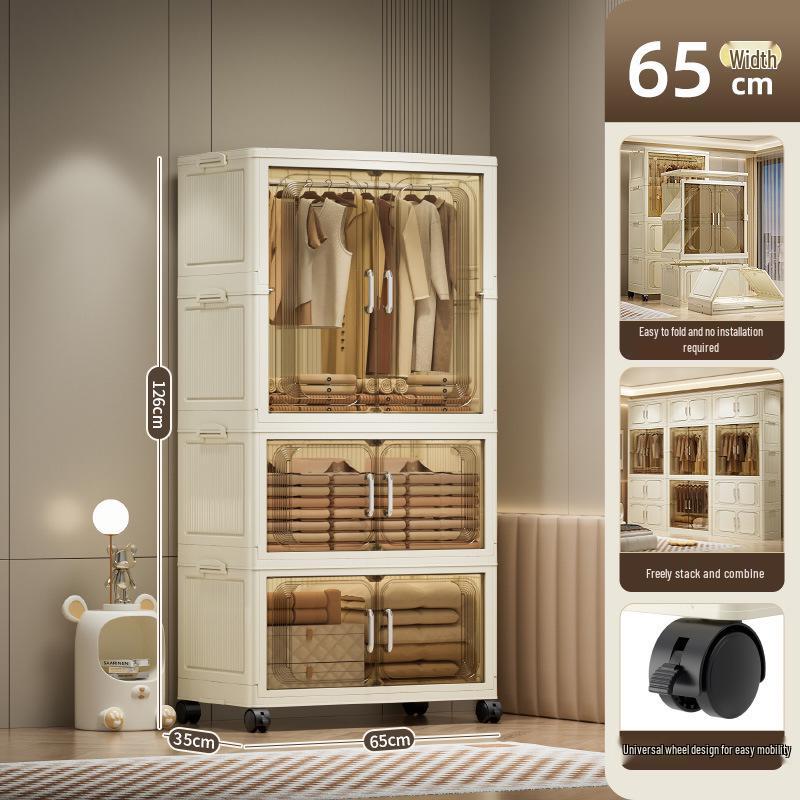 Multi-Layer Foldable Storage Cabinet: Plastic Wardrobe, Shelving Unit, Toy Organizer, Clothes Box