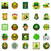 50Pcs St Patrick Stickers - Lucky Shamrock Vinyl Decals for Journal/DIY Crafts (5x4.9cm)