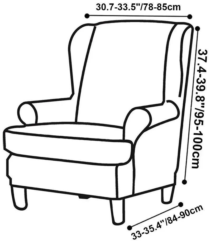 Velvet Wing Chair Cover Stretch All-inclusive Armchair Slipcover with Seat Cushion Covers Solid Color Single Sofa Protector Case
