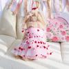 Thin Breathable Dog Summer Vest Heart Printed Puppy Wedding Dress Dog Tulle Skirt  Party Outfits