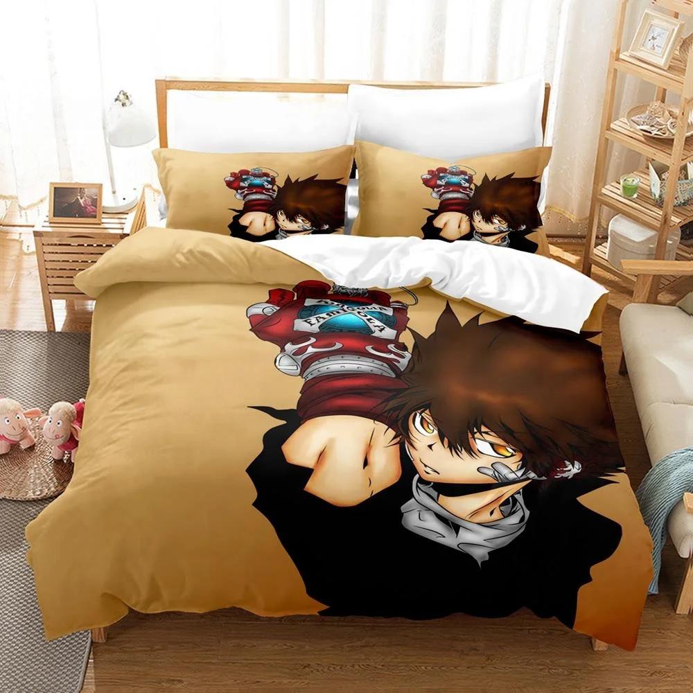 New 3D Anime HITMAN REBORN Bedding Set Single Twin Full Queen King Size Bed Set Adult Kid Bedroom Duvet Cover Sets Home Textiles