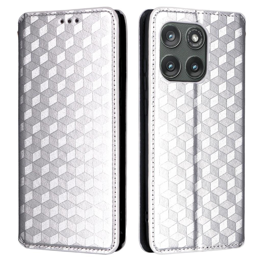 For Motorola Edge (2025) 5G/Edge (Gen 6) Case Wallet Rhombus Imprinted Leather Phone Cover