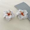 ZA exaggerated fashion hand-woven white temperament multi-layer petal large flower stud earrings, simple and versatile woman