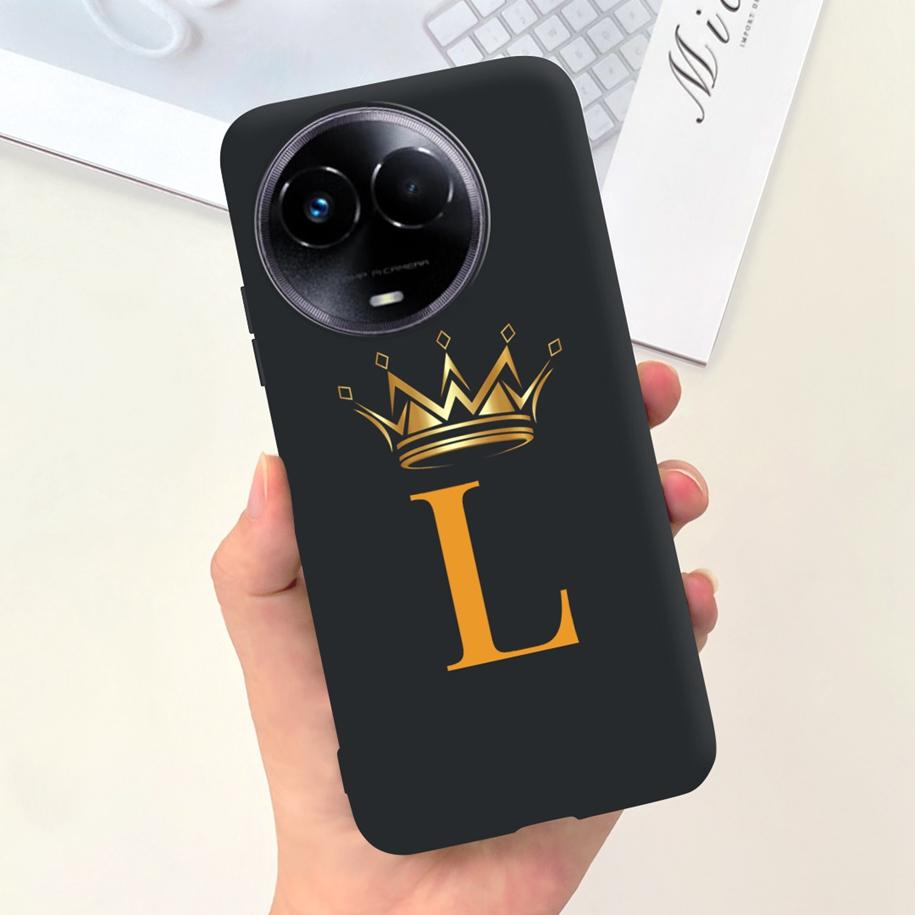 For Realme 11 5G Case Cute Crown Letters Silicone Soft TPU Shockproof Cover For Realme 11X 5G RMX3785 Funda Realme11 Phone Cases