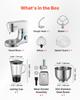 VEVOR Stand Mixer, 6 L Electric Kitchen Mixer, 1500W Dough-Mixer, 6+P Speeds Tilt-head Food-Mixer with 1.5 L Blender Cup, Stainless Steel Bowl