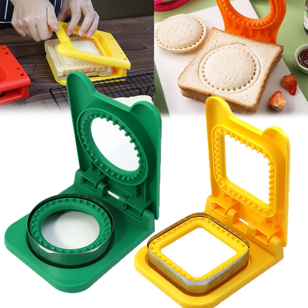 

Резак и запечатщик форм для сэндвичей, сэндвичница Uncrustables, резак и запечатщик сэндвичей для детей, круговой квадратный нож для сэндвичей с хлебом 2pcs A