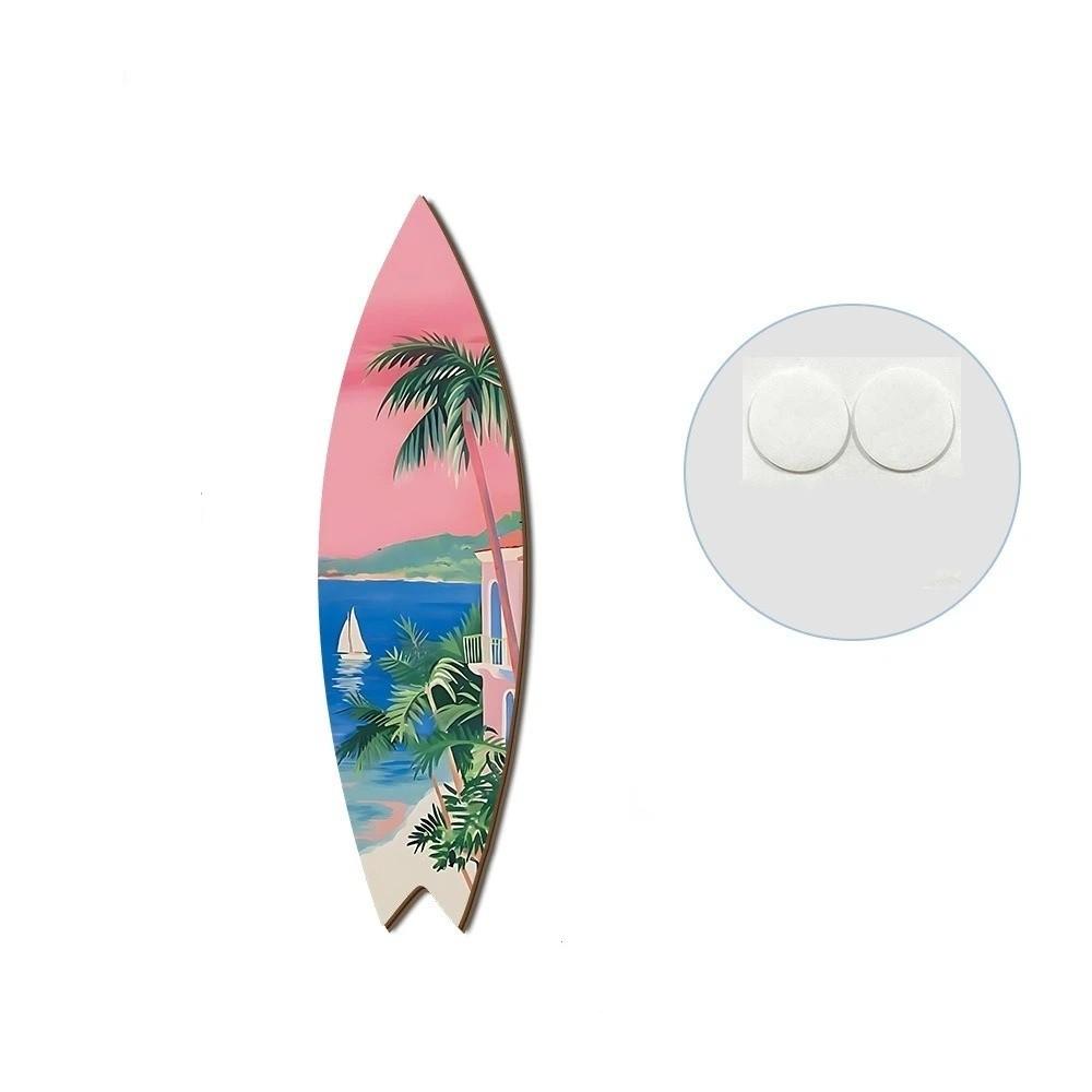 Retro Beach Surfboard Decor Summer Beach Themed Surfboard Ornaments  Living Room