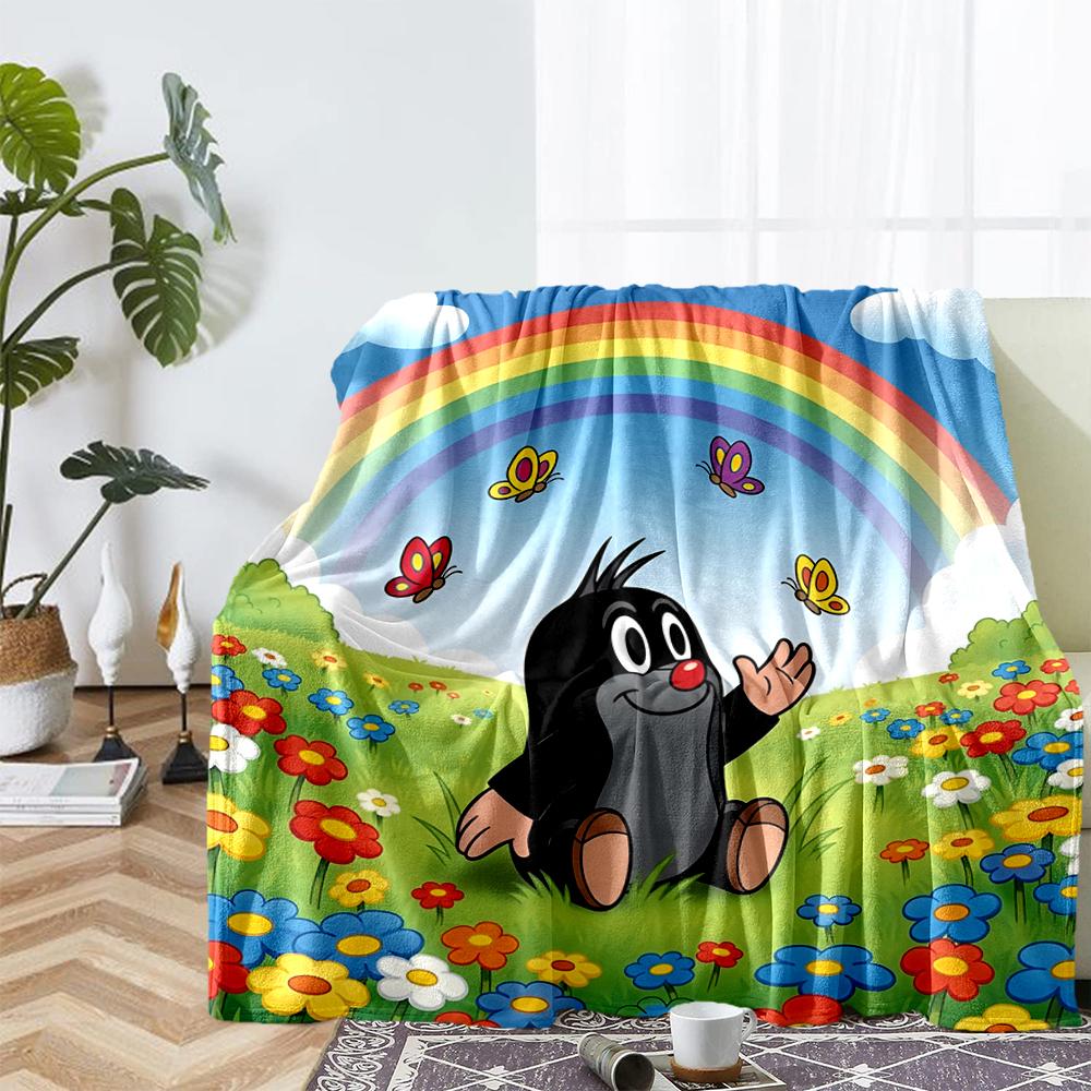 Krtek Theme Printed Blanket - Perfect for Couch, Bed, Travel & Outdoor Use | Machine Washable, Cozy & Durable.