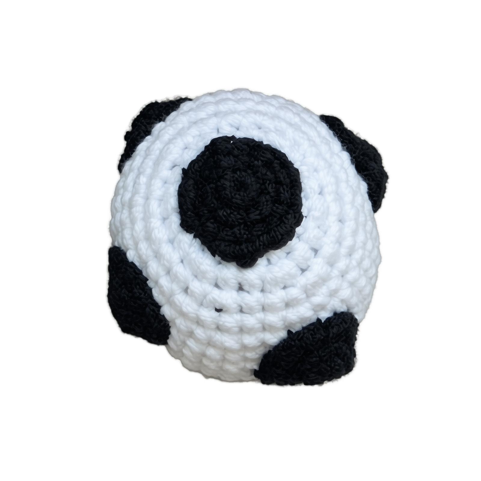 Handmade Crochet Footbag Durable Yarn Knitted Soft Round Shape for Juggling Exercise Coordination Training One Size чёрный