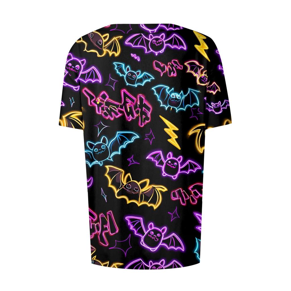 Women's Short Sleeved Patterned Pockets, Work Print Stand Up Collar, Single Breasted Protective Clothing, Cardigan Jacket, Top