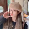 Autumn and Winter New Hat Women's Imitation Mink Beret Winter Warm Painter Hat Literary Retro Pumpkin Hat Tide