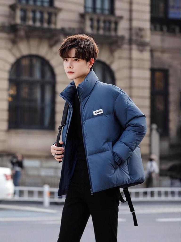 Men's 2025 Trendy Korean Style Winter Down Jacket - Lightweight, Thickened, Stand Collar Warm Outerwear