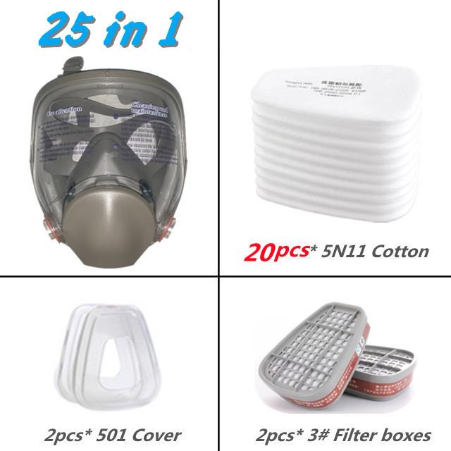 6800 Anti-Fog Full Face Respirator Gas Mask Industrial Painting Spraying Respirator Safety Work Filter Formaldehyde Protection