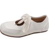 White retro French ballet flat-soled single shoes women's 2025 new spring skirt shallow mouth Mary Jane shoes