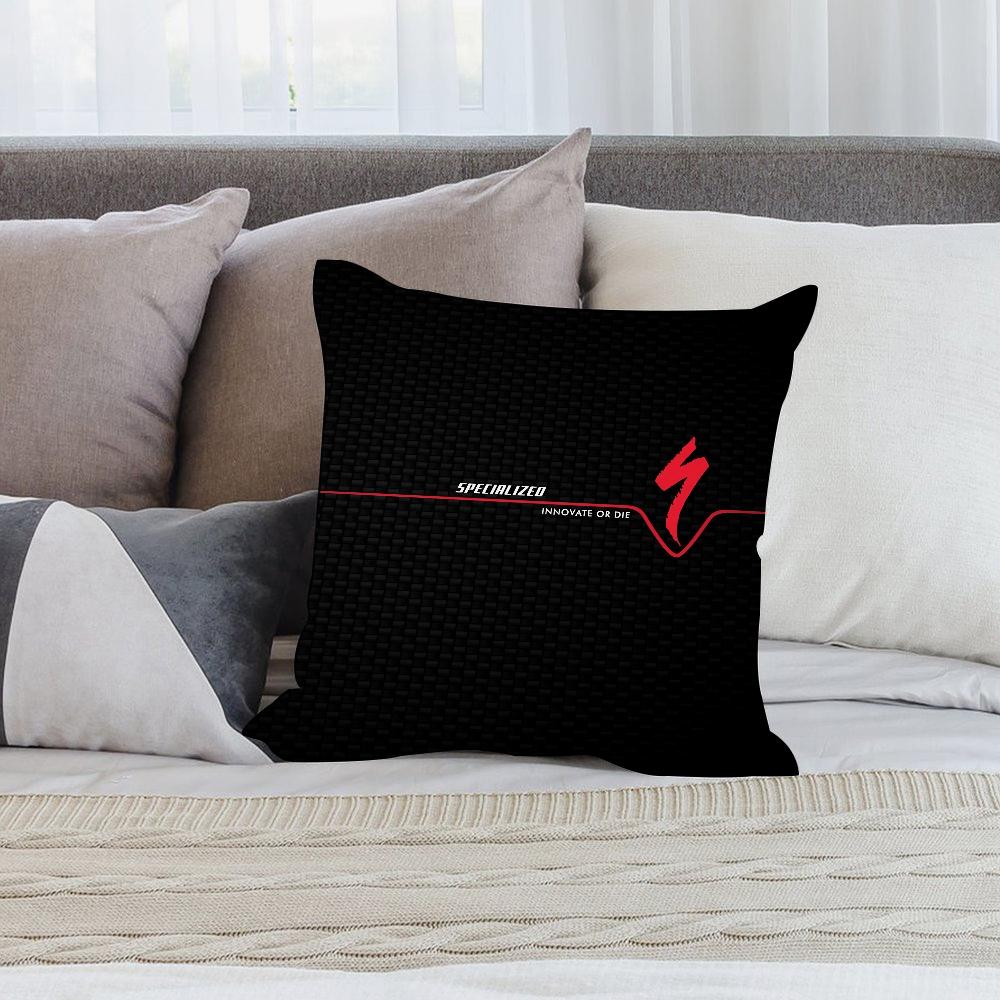 S-SpecializedS Mountain Bike Pillow Case Short Plush Pillow Covers Sofa Decorative Gift Home Double-sided Printing Cushion Cover