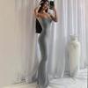 European and American ins Kardashian skims solid color slim Thai babes slim suspenders fishtail home casual dress