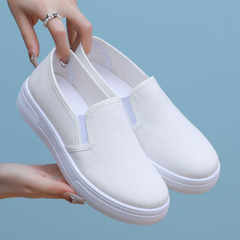 

Women s White Slip-On Non-Slip Nurse Shoes - Casual Flat Soft Sole 39