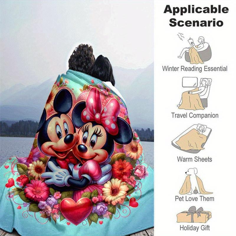 1pc Mickey Printing Blanket - Soft, All-Season Throw for Office Blanket, | Personalized Gift with Adorable Cartoon Design