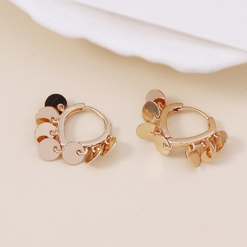 Korean Temperament Fashionable Fringed Small Round Piece Extravagant Earrings, High-end Light Luxury Ins Trendy Personalized Models