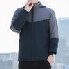 New men's velvet cotton-padded jacket with hooded multi-bag loose large-size youth casual cotton-padded jacket