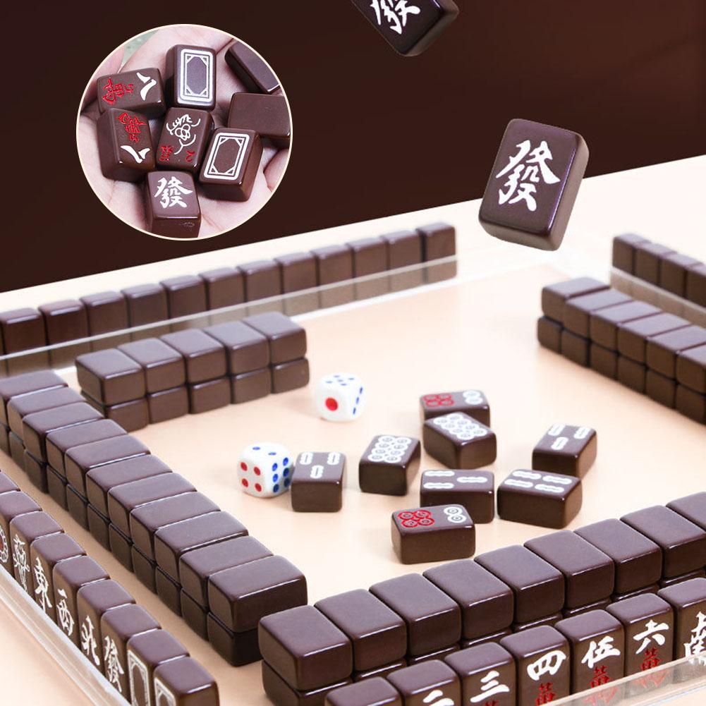 Portable Small Mahjong Set Mahjong Board Games For Adults Traditional Chinese Mahjong Tiles Outdoor Dormitory Travel Game