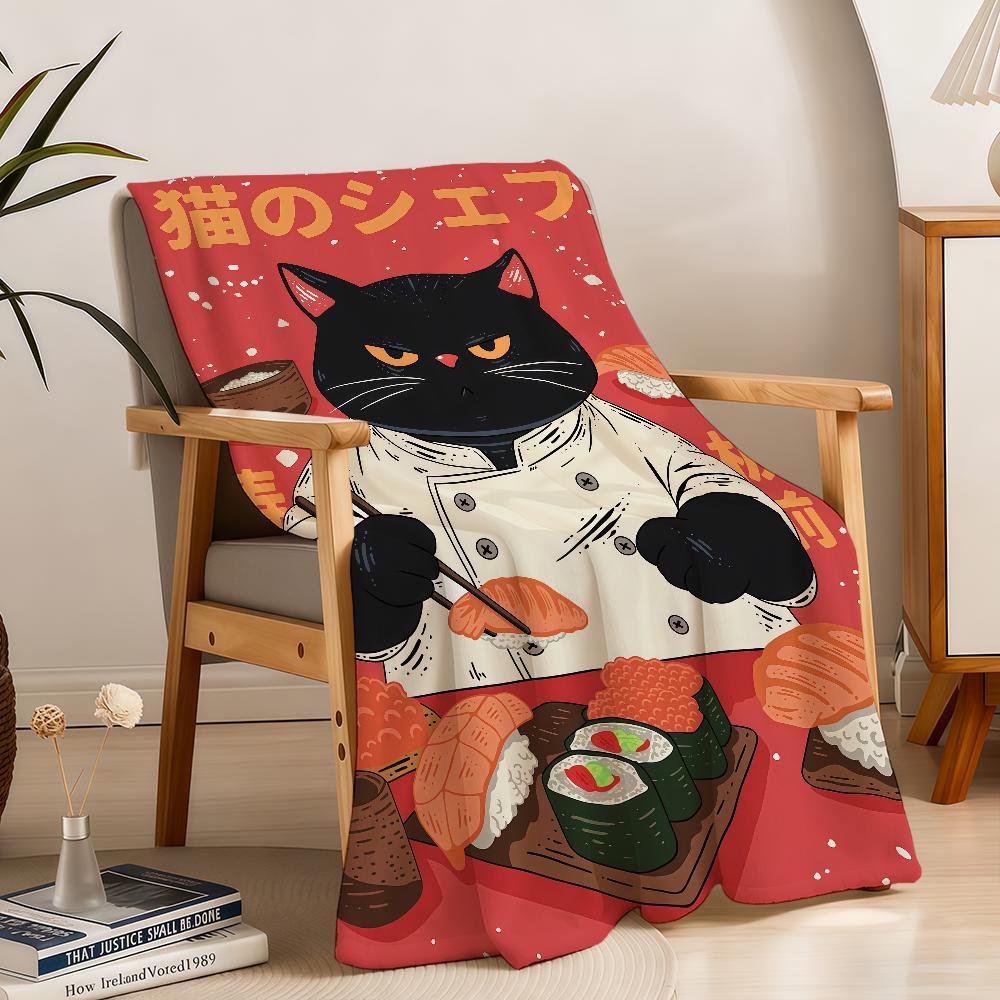 Japanese Sushi Izakaya Blanket Throw Super Cosy Plush Living Room Sofa Couch Childish Birthday Gifts