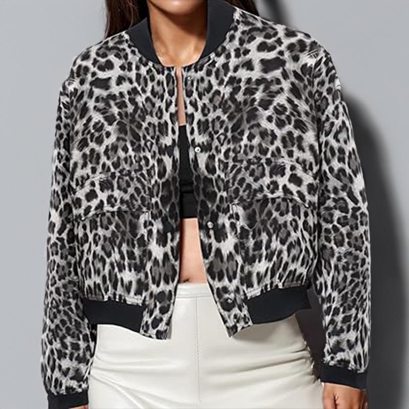 Spring and Autumn New Style European and American Stand-up Collar Big Pocket Unisex Women's Jacket Jacket Women A1026