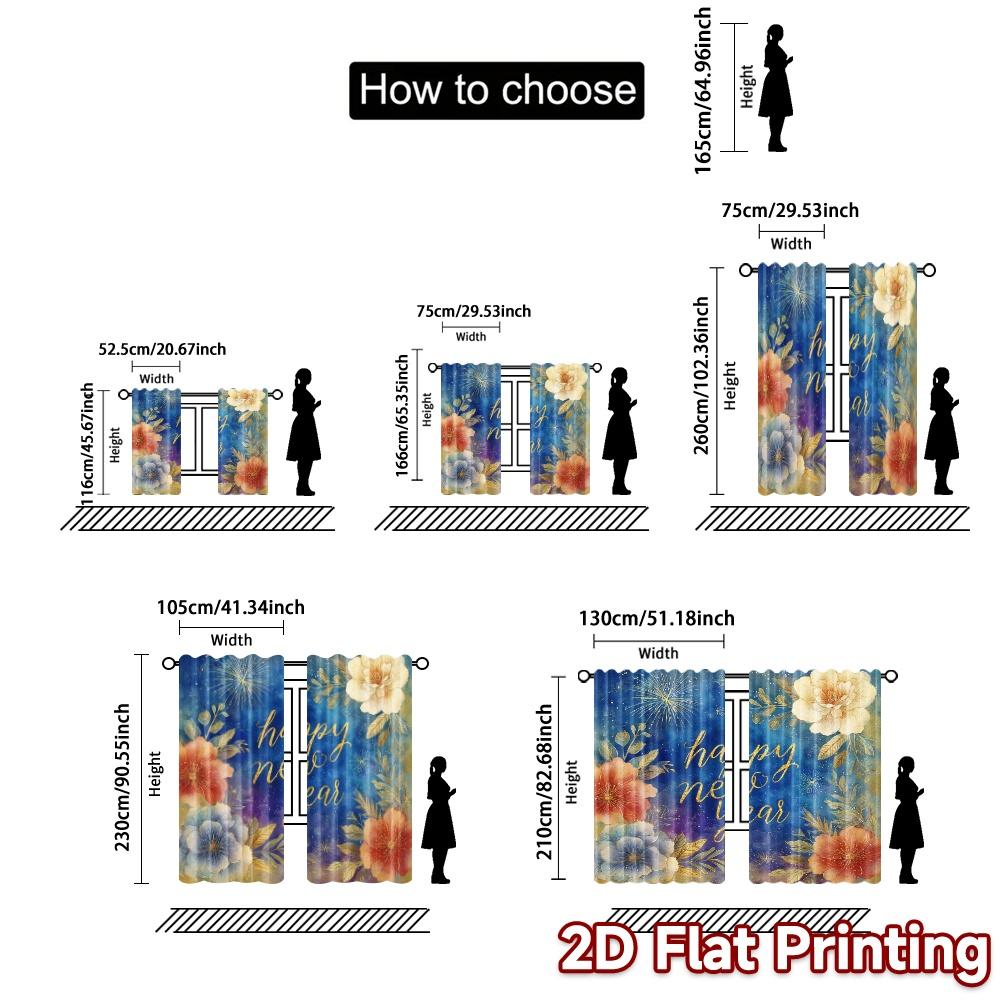 Modern Flat Printing Jit Curtains Without Rod Festive Cityscape Window Treatment Semi Room Sheer Set Of 2 Made Polyester