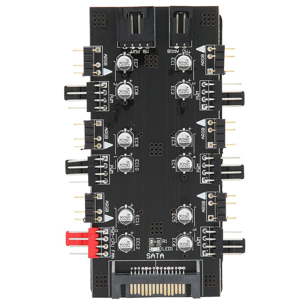 6 Way Splitter Hub 4PIN PWM Speed Regulation 3PIN ARGB Light Control Expansion BoardIDE Interface